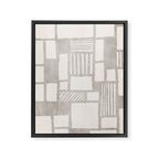 Hand Drawn Lines Minimalist Geometric Monochrome Beige Decor Artwork Framed Canvas Print Gallery Image 6