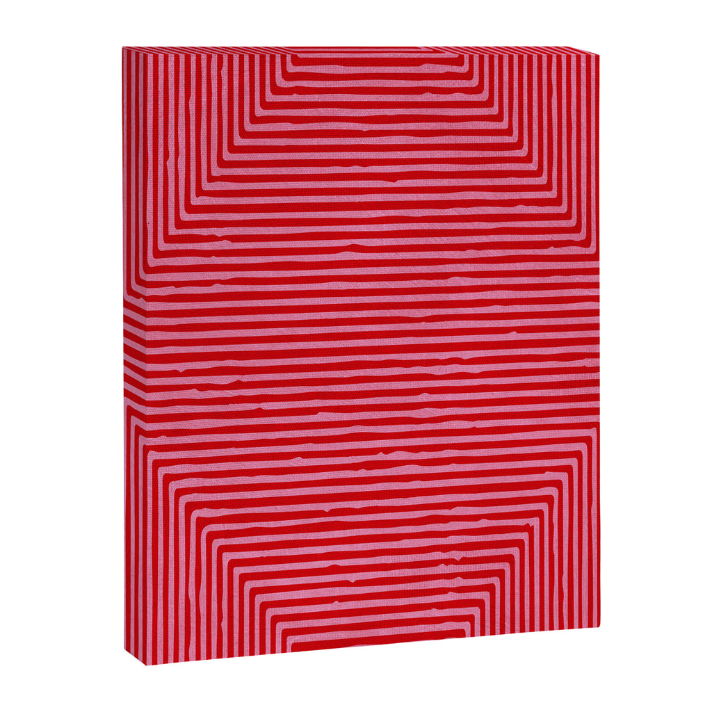 Hot Pink Geometric Drawing Digital Linocut Canvas Print Gallery Image 6