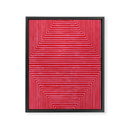 Hot Pink Geometric Drawing Digital Linocut Framed Canvas Print Gallery Image 6