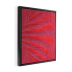 Hot Pink Geometric Drawing Digital Linocut Framed Canvas Print Gallery Image 2