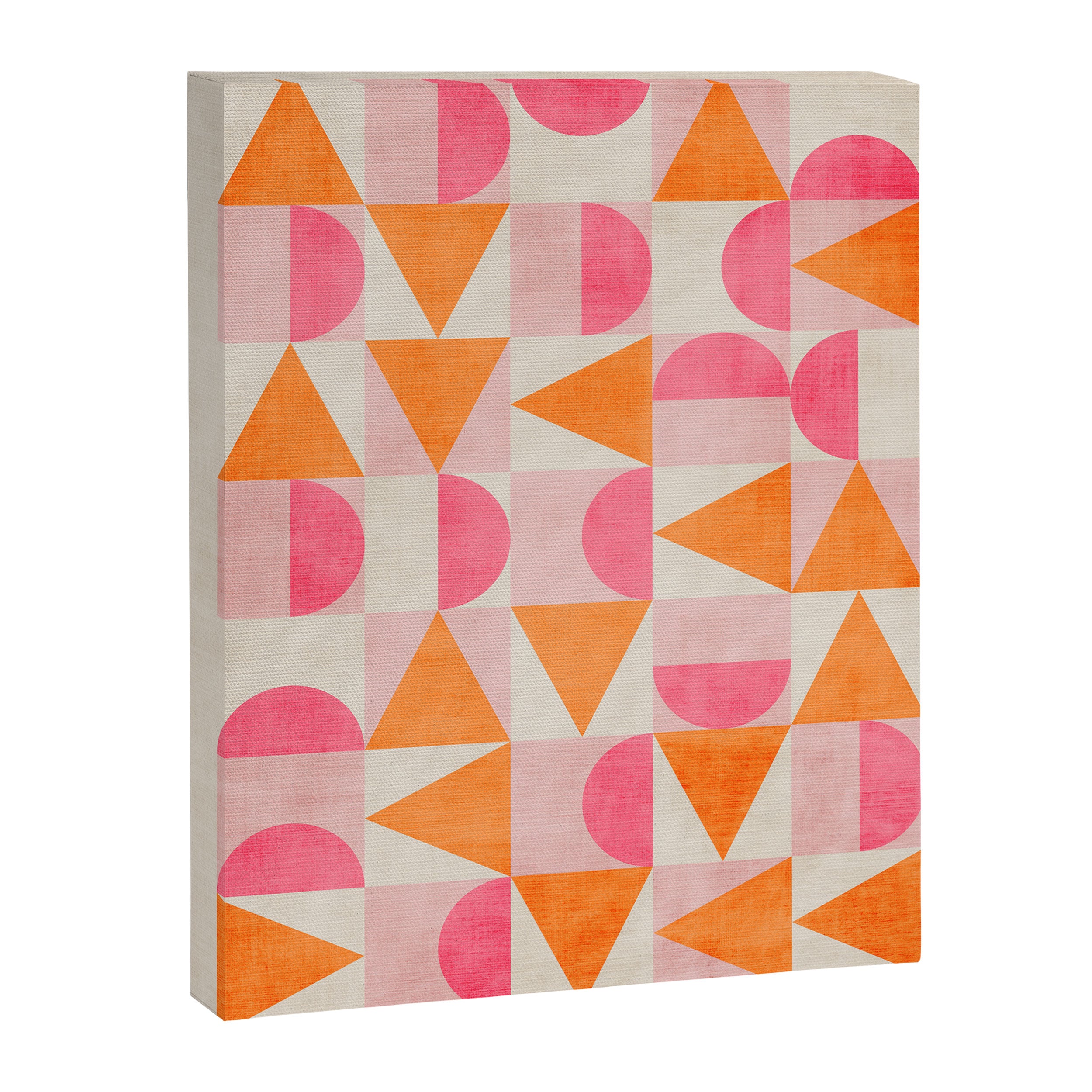 Hot Pink Orange Modern Geometric Artwork Canvas Print Gallery Image 6