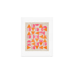 Hot Pink Orange Modern Geometric Artwork Art Print Gallery Image 1