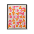 Hot Pink Orange Modern Geometric Artwork Framed Canvas Print Gallery Image 6