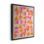 Hot Pink Orange Modern Geometric Artwork Framed Canvas Print Gallery Image 2