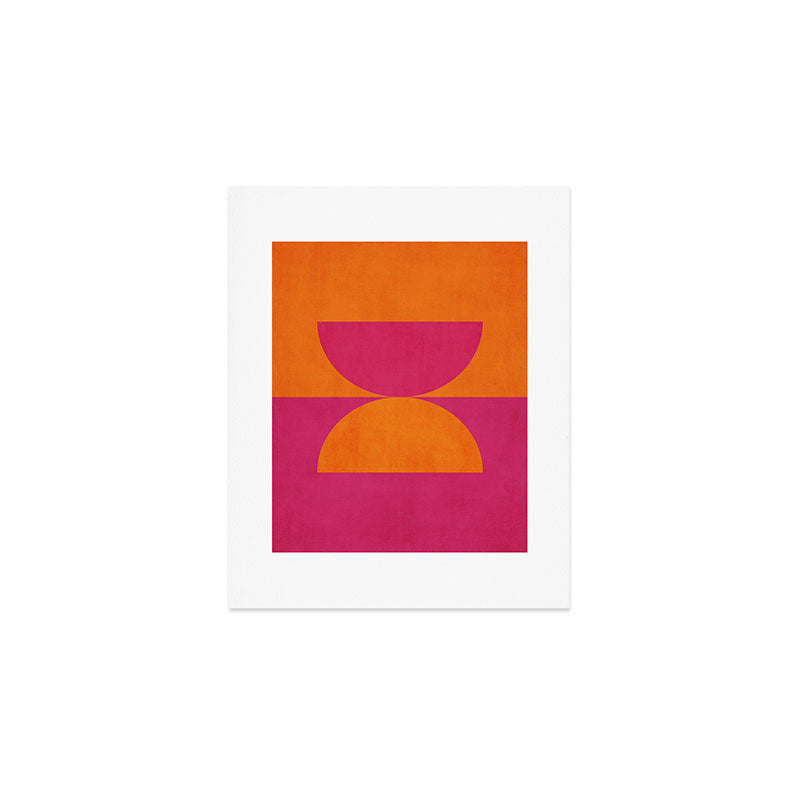 Hot Pink Orange Semicircles Modern Original Art Art Print Gallery Image 1