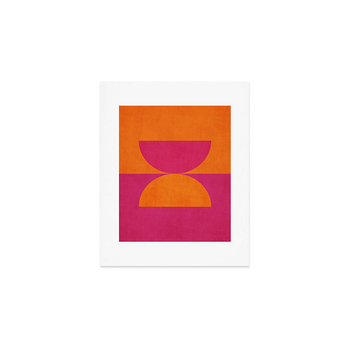 Hot Pink Orange Semicircles Modern Original Art Art Print Gallery Image 1