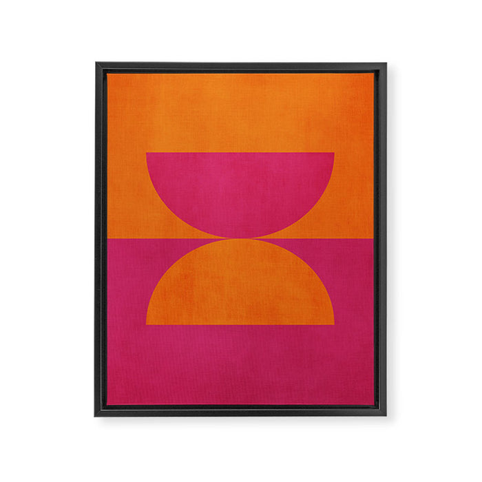 Hot Pink Orange Semicircles Modern Original Art Framed Canvas Print Gallery Image 1