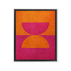 Hot Pink Orange Semicircles Modern Original Art Framed Canvas Print Gallery Image 6