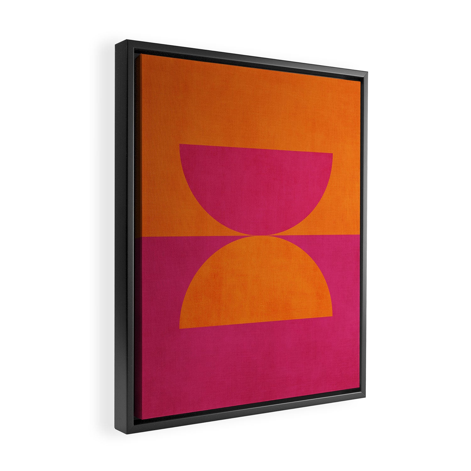 Hot Pink Orange Semicircles Modern Original Art Framed Canvas Print Gallery Image 2