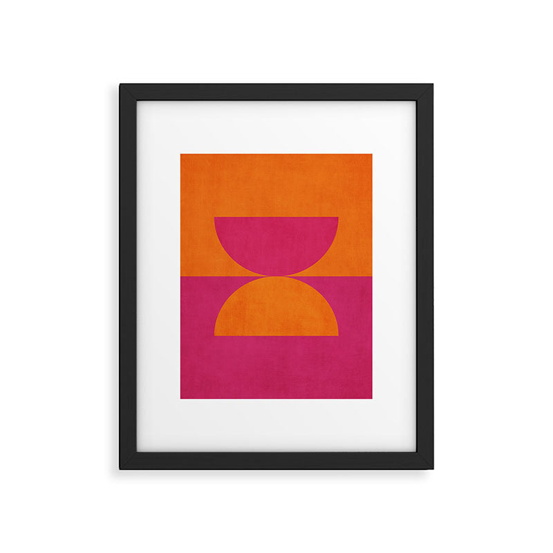 Hot Pink Orange Semicircles Modern Original Art Framed Art Print Gallery Image 5