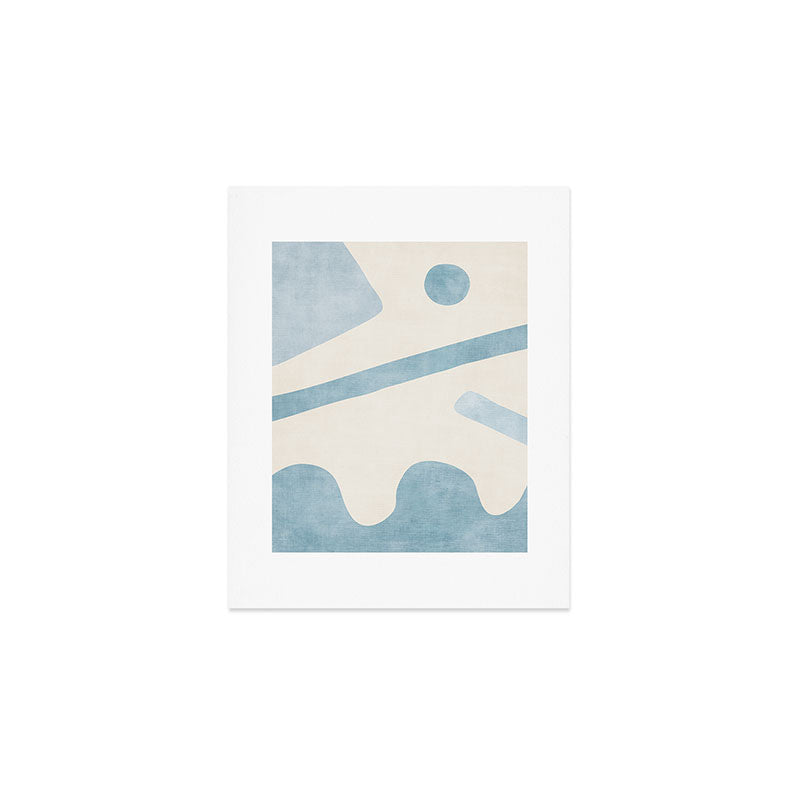 Light Blue Abstract Minimalist Artwork Art Print Gallery Image 1