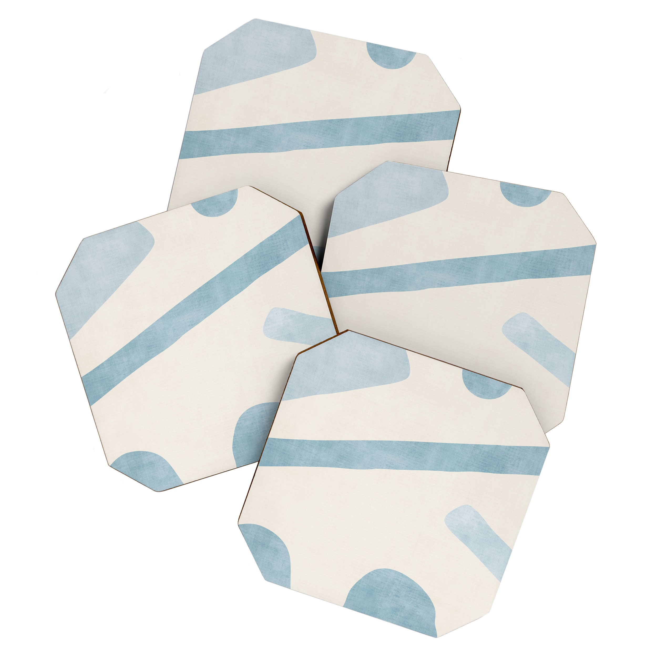 Light Blue Abstract Minimalist Artwork Coaster Gallery Image 1