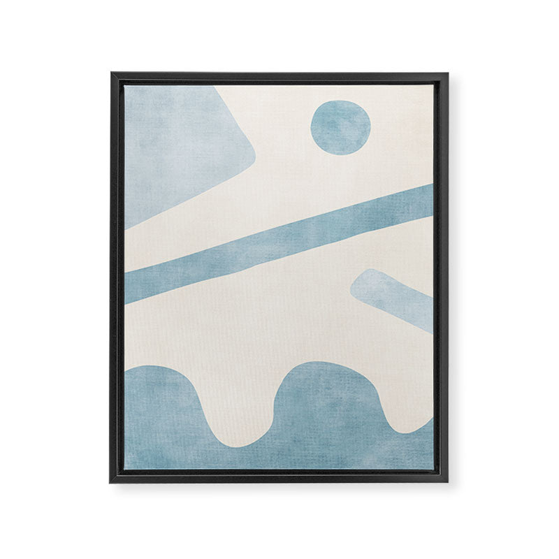 Light Blue Abstract Minimalist Artwork Framed Canvas Print Gallery Image 6