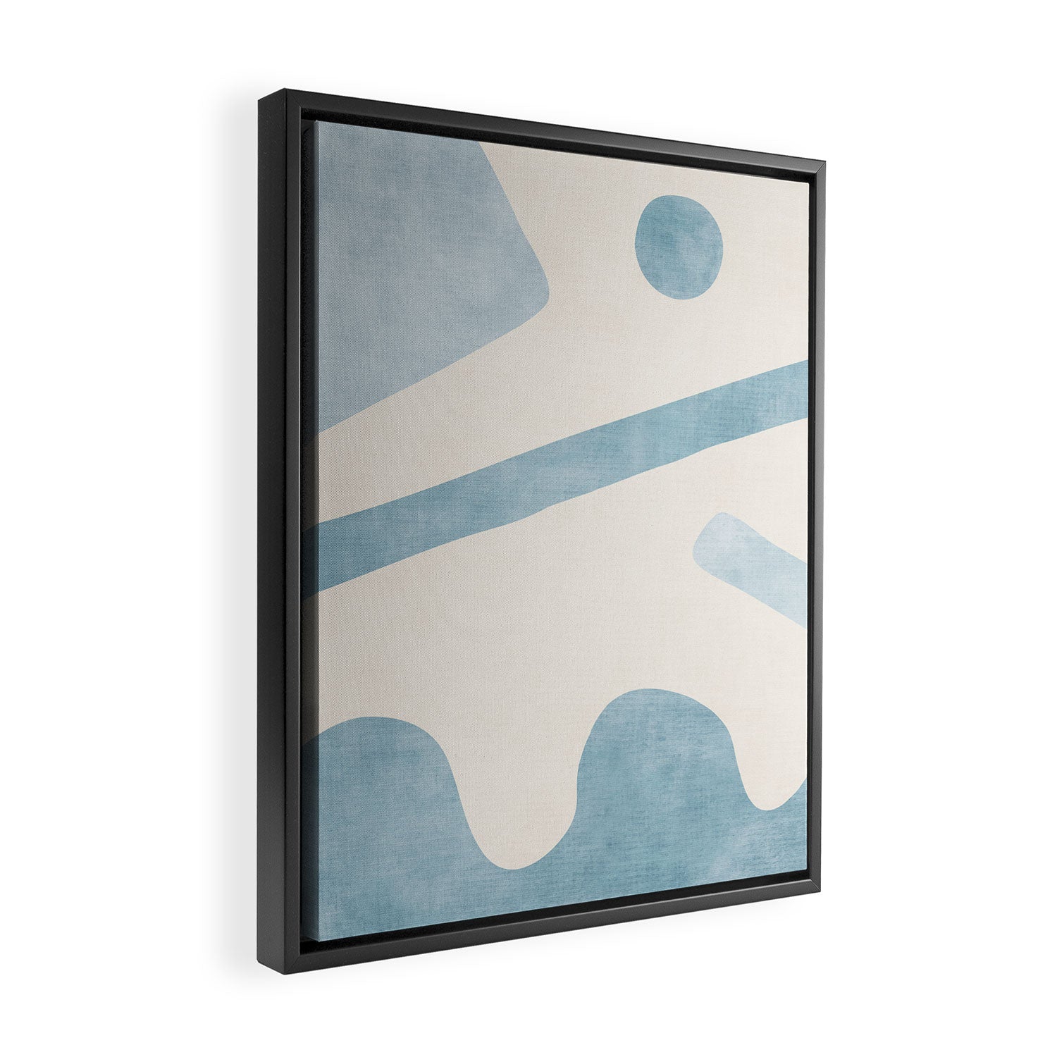 Light Blue Abstract Minimalist Artwork Framed Canvas Print Gallery Image 2