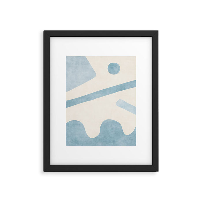 Light Blue Abstract Minimalist Artwork Framed Art Print Gallery Image 1