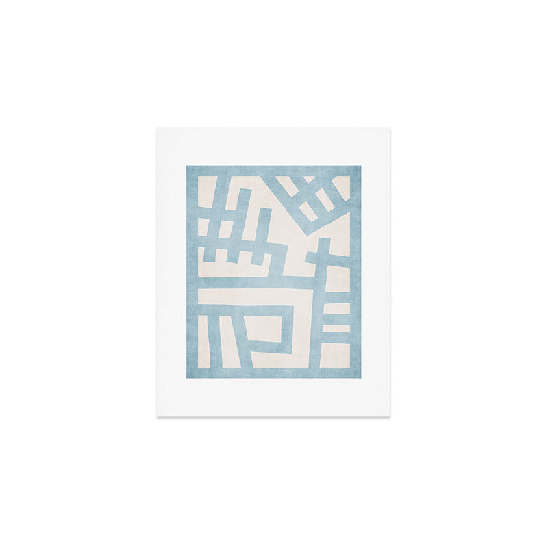 Light Blue Abstract Minimalist Modern Artwork Art Print Gallery Image 1
