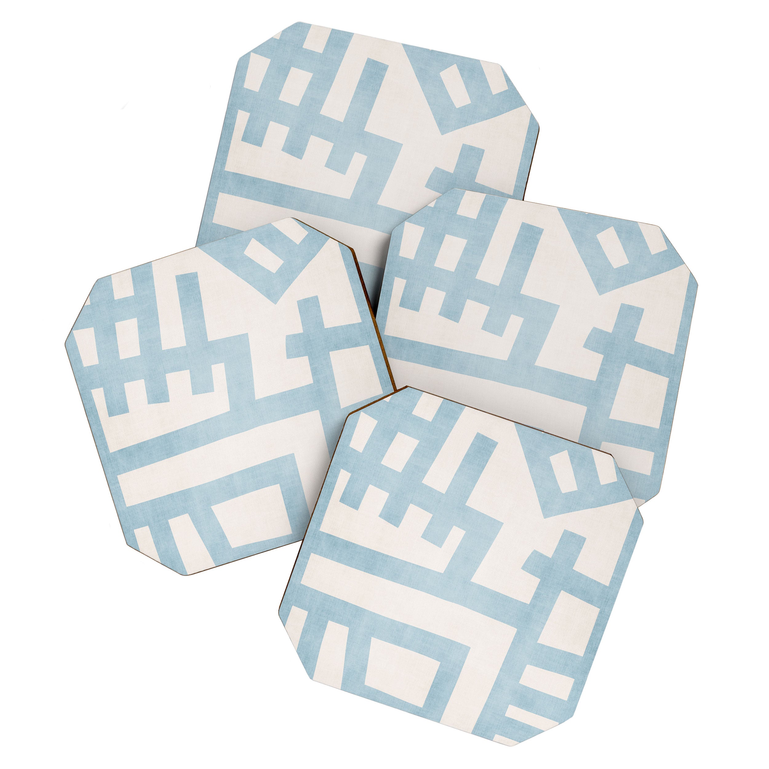 Light Blue Abstract Minimalist Modern Artwork Coaster Gallery Image 1