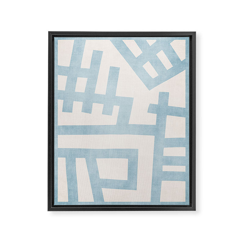 Light Blue Abstract Minimalist Modern Artwork Framed Canvas Print Gallery Image 3