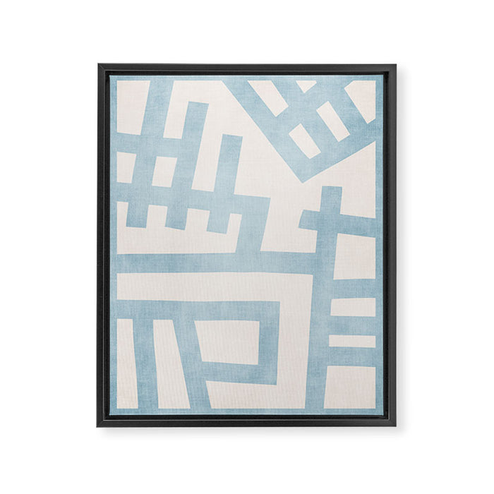 Light Blue Abstract Minimalist Modern Artwork Framed Canvas Print Gallery Image 1