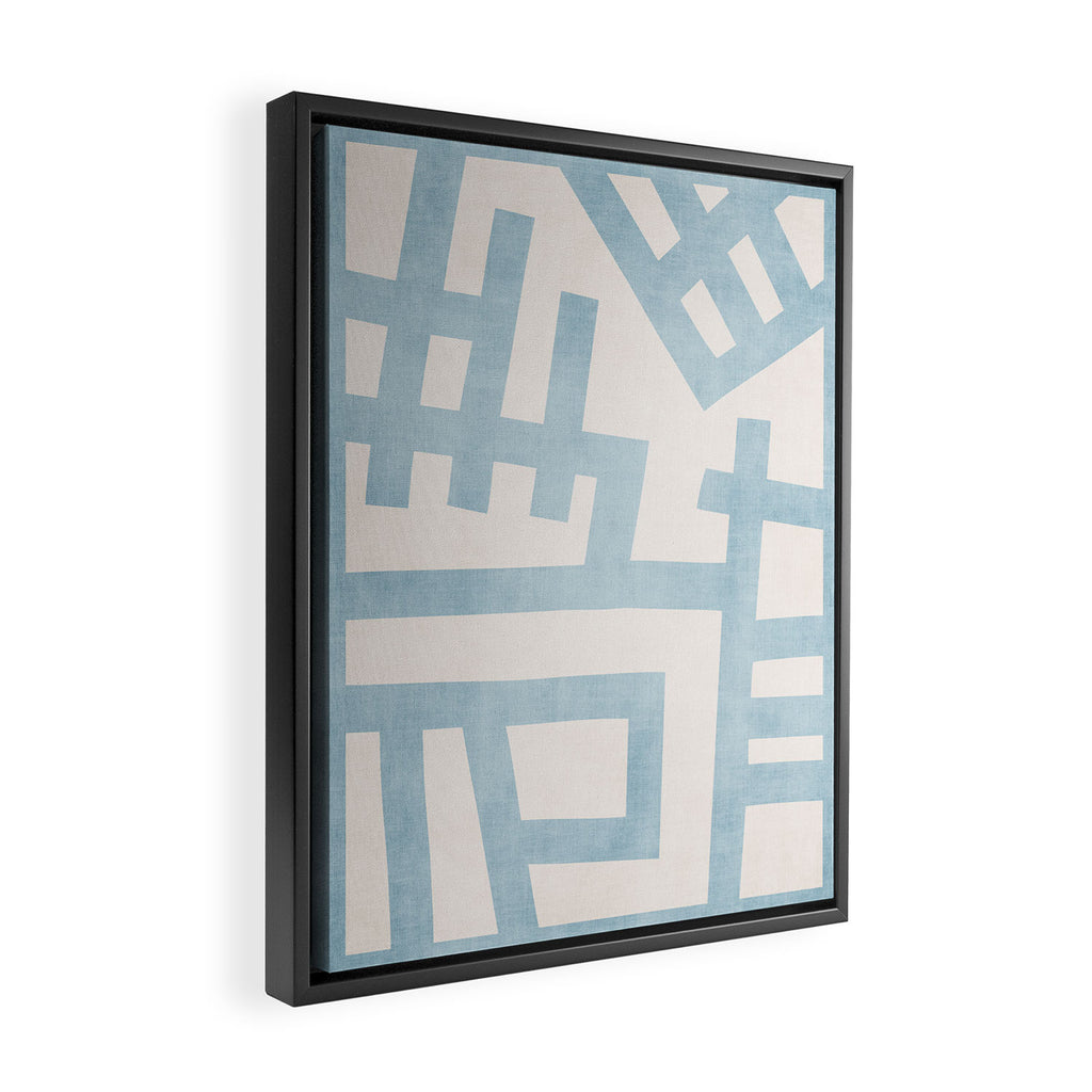 Light Blue Abstract Minimalist Modern Artwork Framed Canvas Print Gallery Image 2