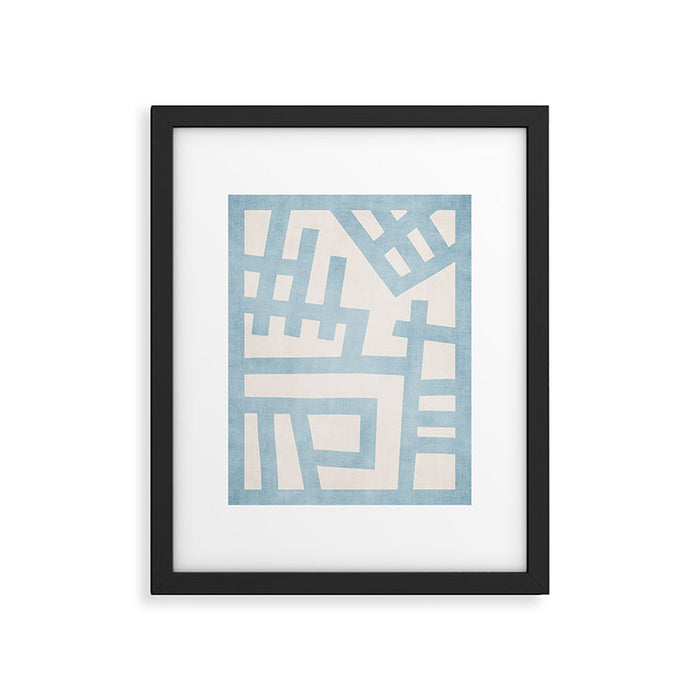 Light Blue Abstract Minimalist Modern Artwork Framed Art Print Gallery Image 1