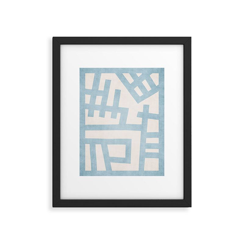Light Blue Abstract Minimalist Modern Artwork Framed Art Print Gallery Image 5