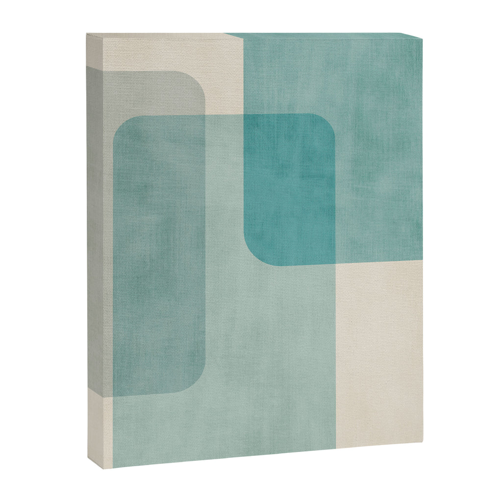 Light Blue Aqua Minimalist Geometric Artwork Canvas Print Gallery Image 6