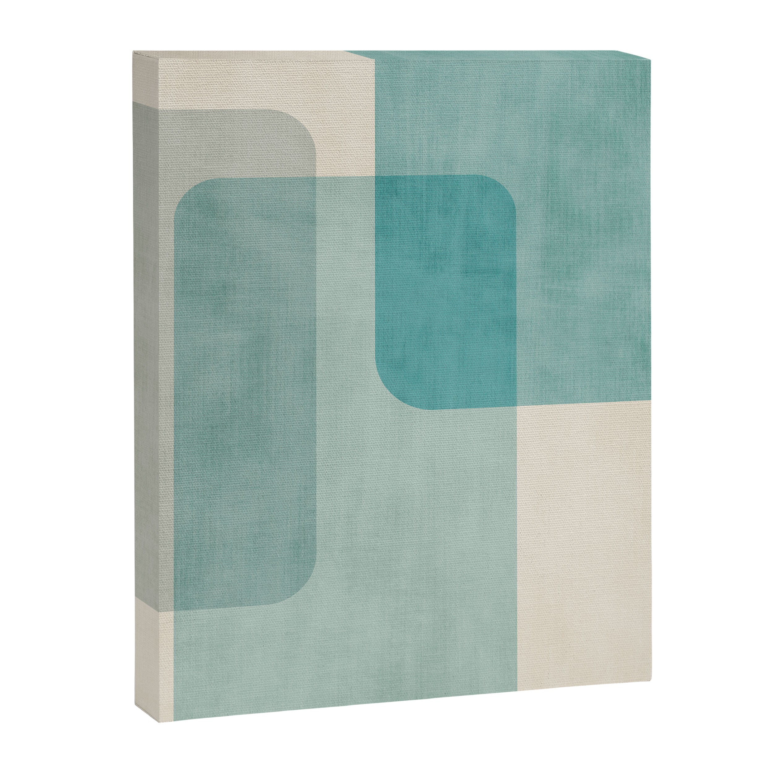 Light Blue Aqua Minimalist Geometric Artwork Canvas Print Gallery Image 6