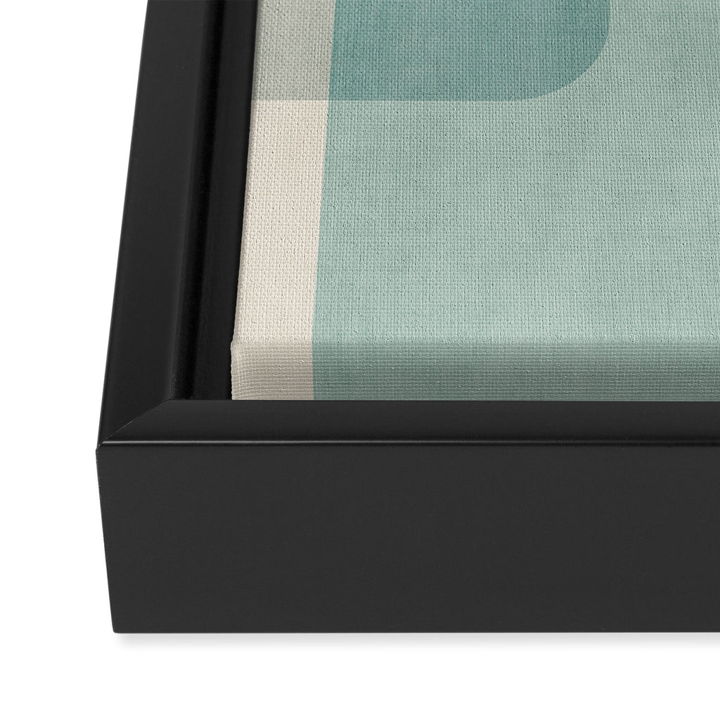 Light Blue Aqua Minimalist Geometric Artwork Framed Canvas Print Gallery Image 3