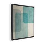Light Blue Aqua Minimalist Geometric Artwork Framed Canvas Print Gallery Image 2