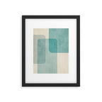 Light Blue Aqua Minimalist Geometric Artwork Framed Art Print Gallery Image 5