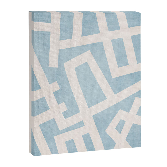 Light Blue Geometric Abstract Artwork Canvas Print Gallery Image 1