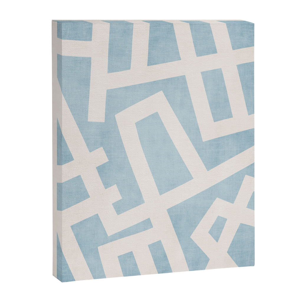 Light Blue Geometric Abstract Artwork Canvas Print Gallery Image 6