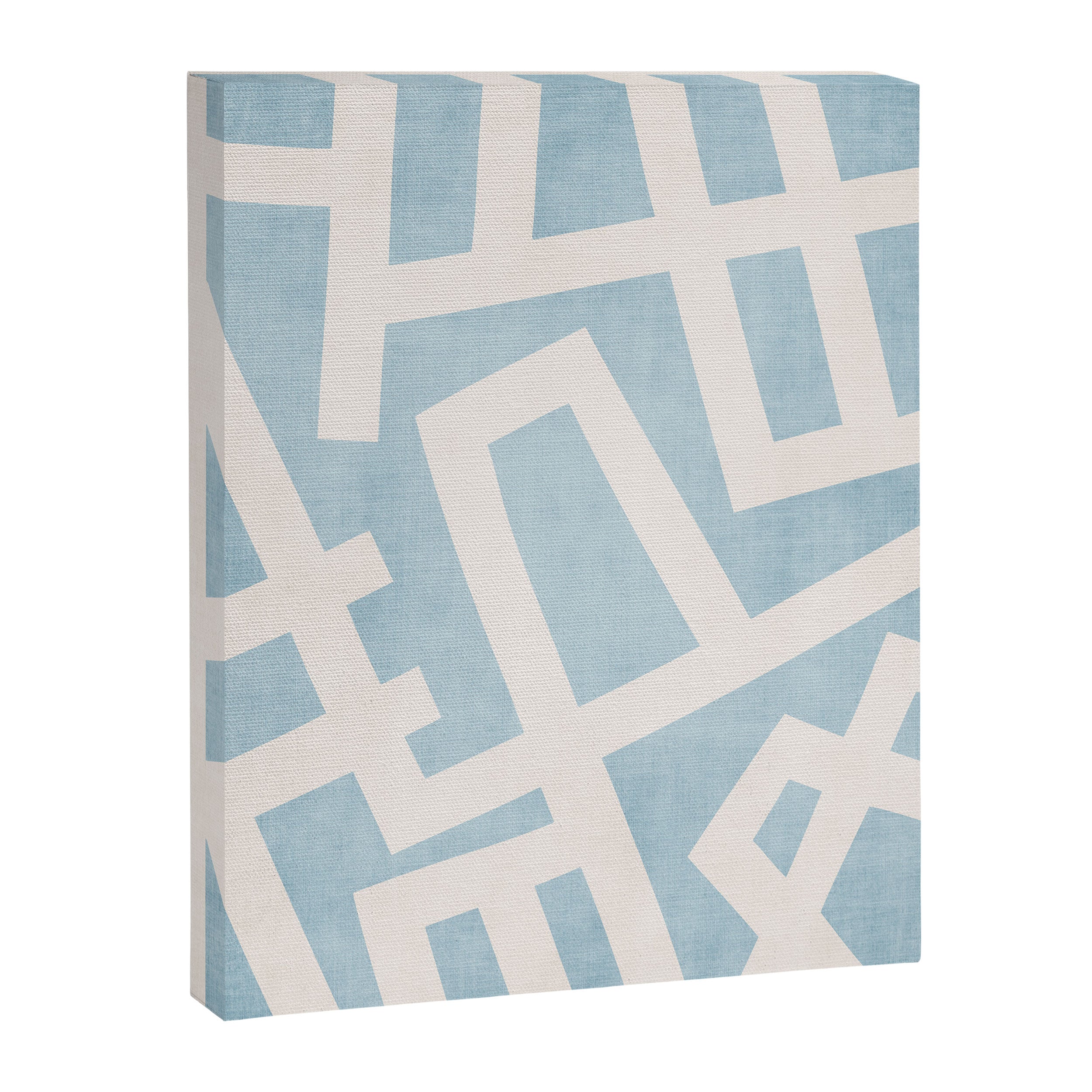 Light Blue Geometric Abstract Artwork Canvas Print Gallery Image 6