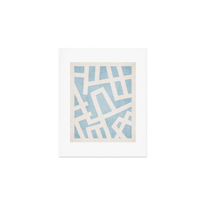 Light Blue Geometric Abstract Artwork Art Print Gallery Image 1