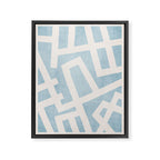 Light Blue Geometric Abstract Artwork Framed Canvas Print Gallery Image 6
