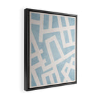 Light Blue Geometric Abstract Artwork Framed Canvas Print Gallery Image 2