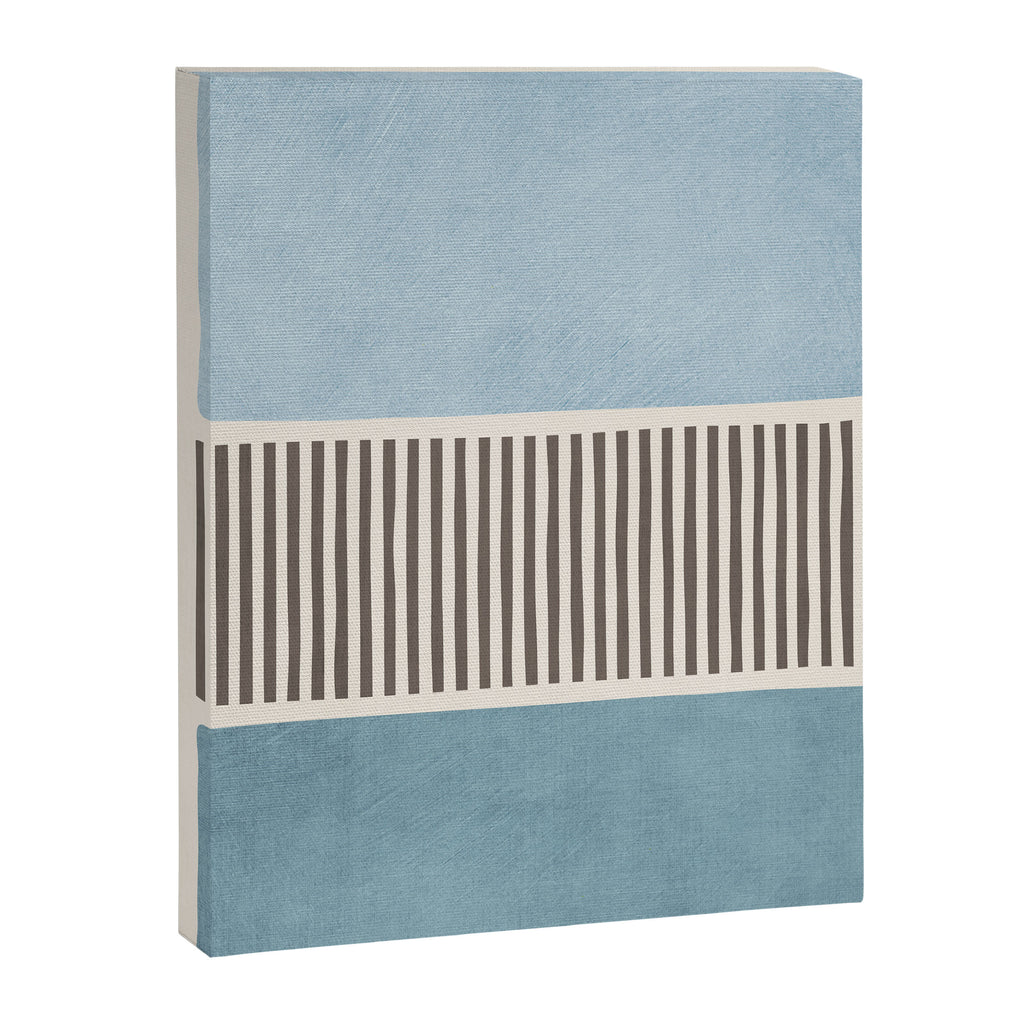 Light Blue Gray Lines Modern Minimal Abstract Artwork Canvas Print Gallery Image 6