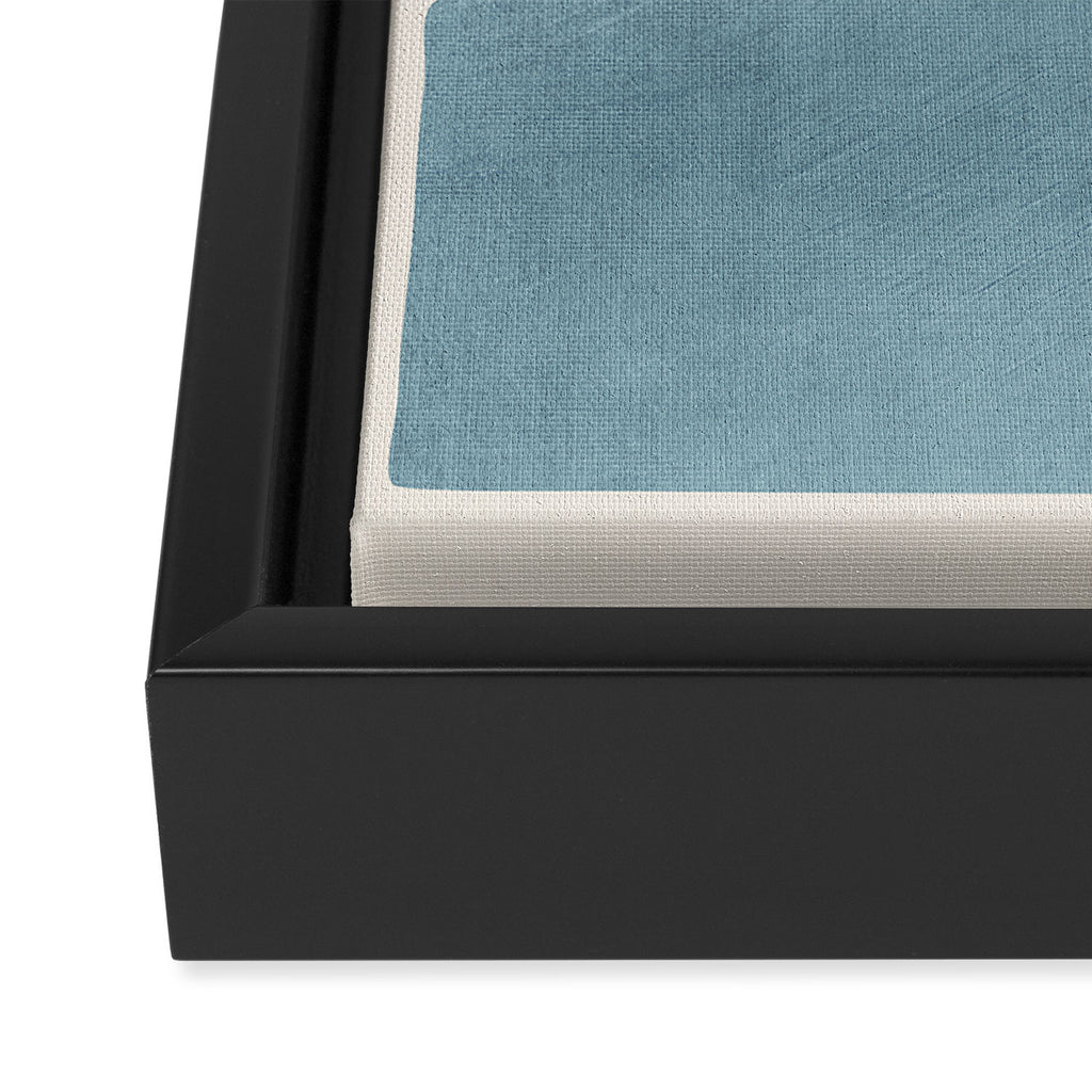Light Blue Gray Lines Modern Minimal Abstract Artwork Framed Canvas Print Gallery Image 3