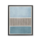 Light Blue Gray Lines Modern Minimal Abstract Artwork Framed Canvas Print Gallery Image 6