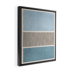 Light Blue Gray Lines Modern Minimal Abstract Artwork Framed Canvas Print Gallery Image 2