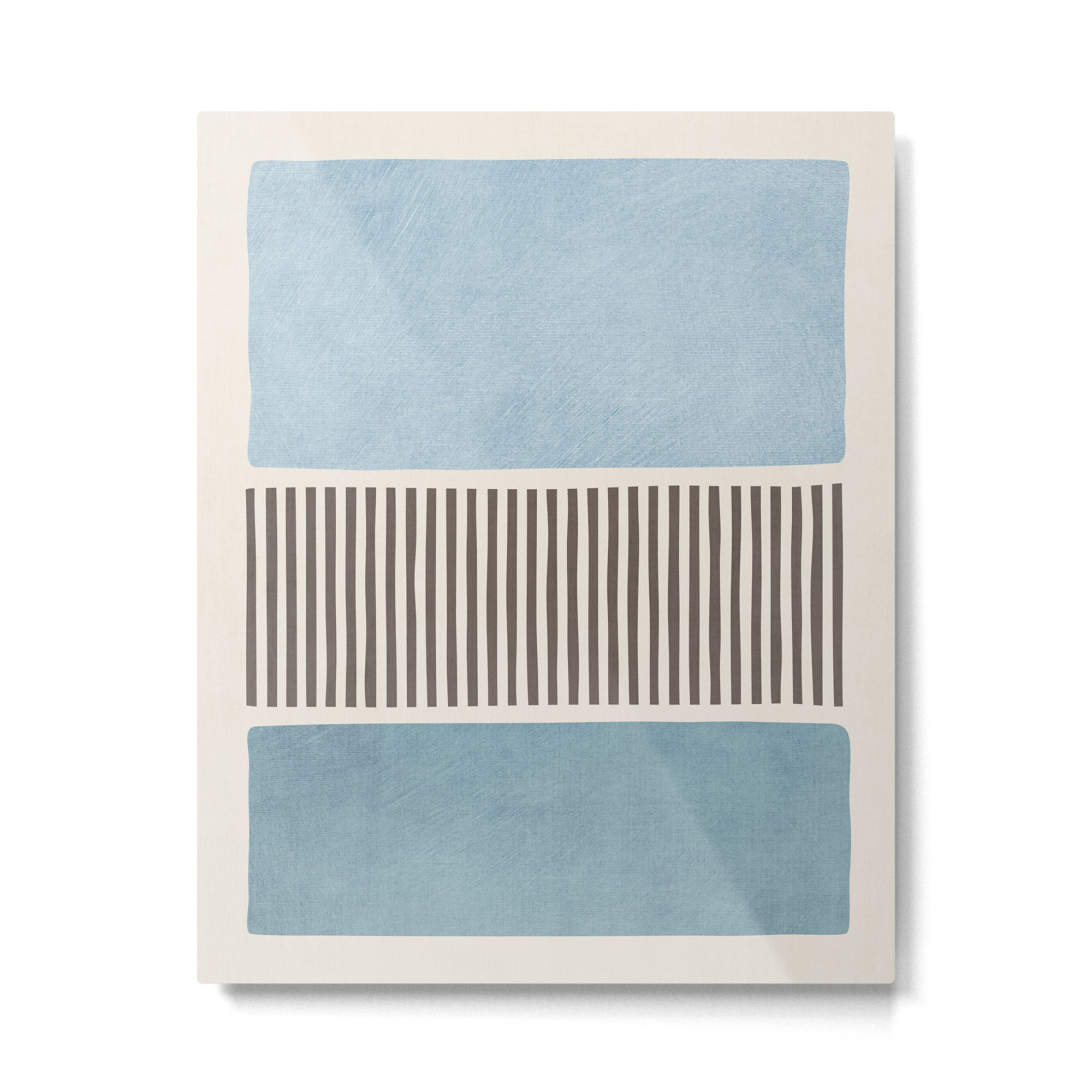 Light Blue Gray Lines Modern Minimal Abstract Artwork Metal Print Gallery Image 4