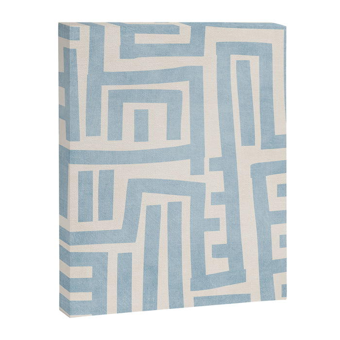 Light Blue Lines Geometric Design Artwork Canvas Print Gallery Image 1