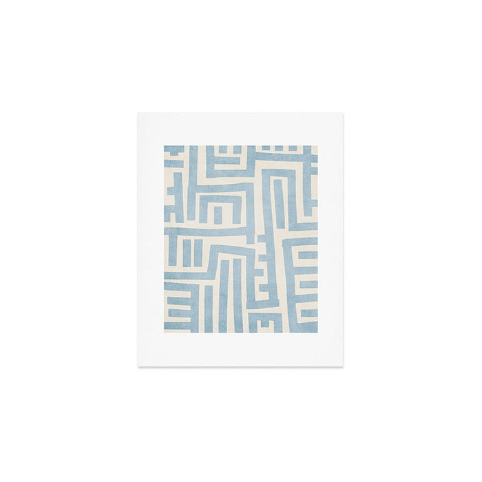 Light Blue Lines Geometric Design Artwork Art Print Gallery Image 1