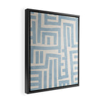 Light Blue Lines Geometric Design Artwork Framed Canvas Print Gallery Image 2