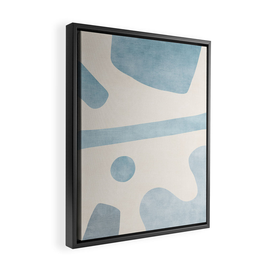 Light Blue Minimalist Artwork Framed Canvas Print Gallery Image 2