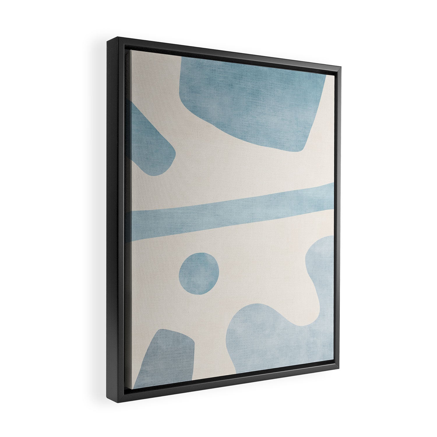Light Blue Minimalist Artwork Framed Canvas Print Gallery Image 2