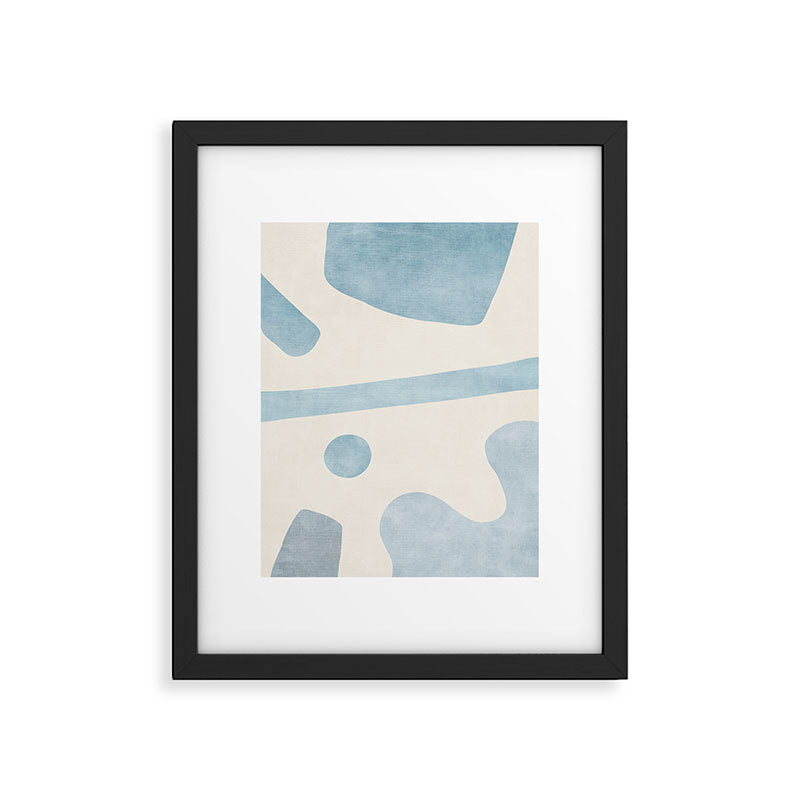 Light Blue Minimalist Artwork Framed Art Print Gallery Image 5