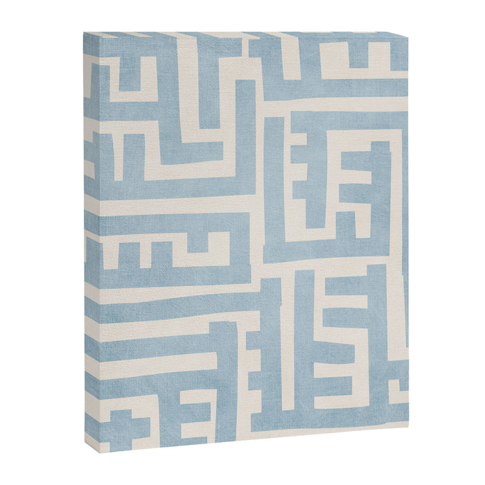 Light Blue Minimalist Design Bold Lines Art Canvas Print Gallery Image 1