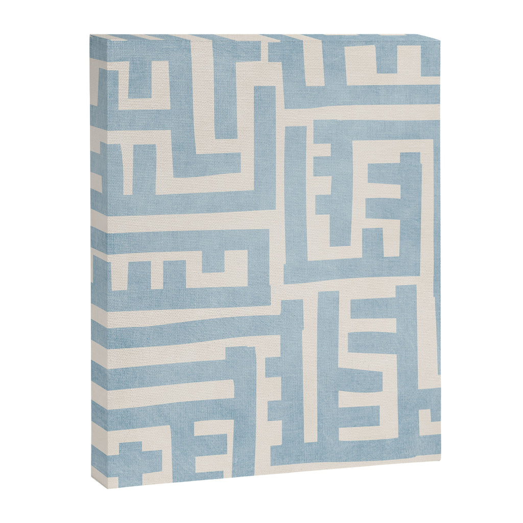 Light Blue Minimalist Design Bold Lines Art Canvas Print Gallery Image 6